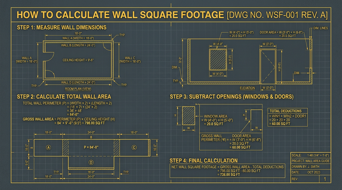 How to Calculate Wall Square Footage