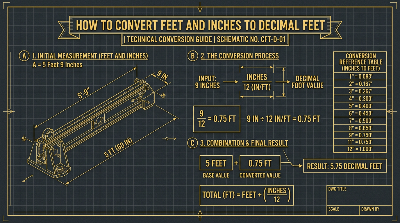 How to Convert Feet and Inches to Decimal Feet