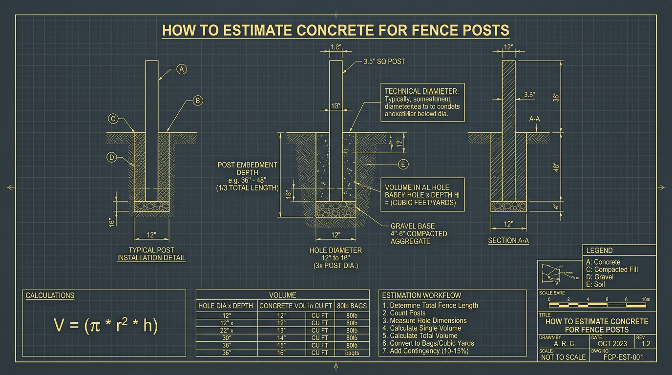 How to Estimate Concrete for Fence Posts