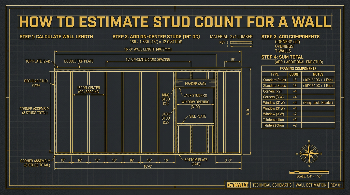 How to Estimate Stud Count for a Wall