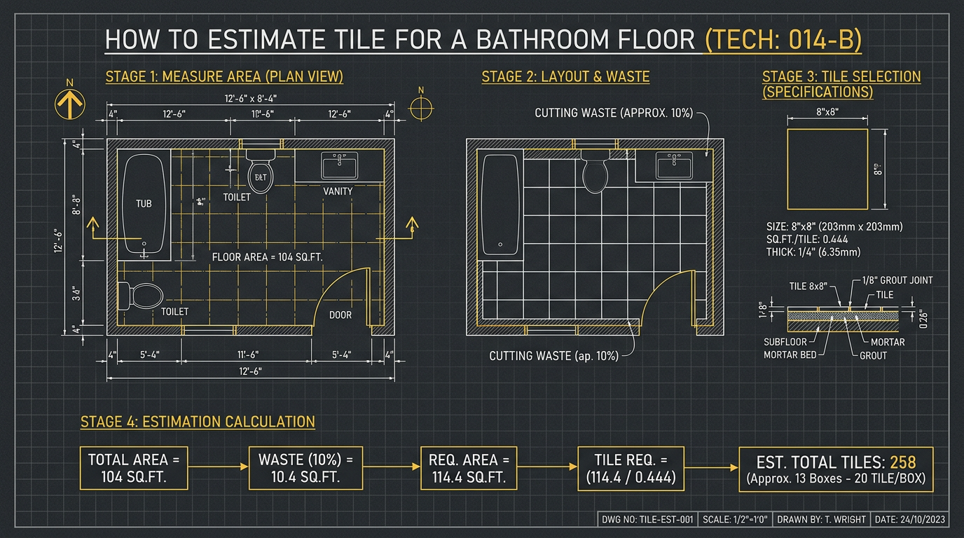 How to Estimate Tile for a Bathroom Floor